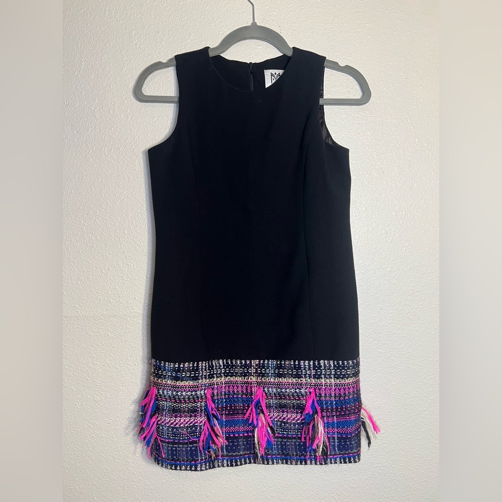 Milly Minis black shift dress with tweed bottom size 14 Girl